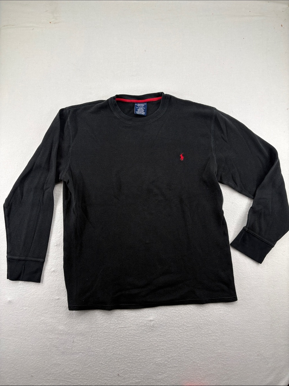 Polo by Ralph Lauren Black Long Sleeve Crewneck with Red Pony Logo